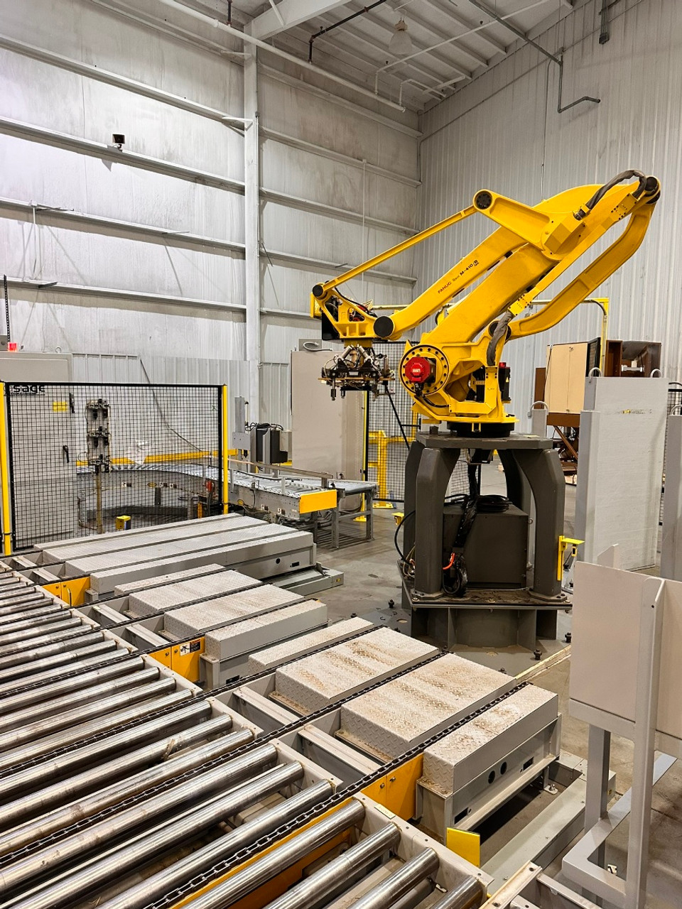 Lantech S1500 Automatic Stretch Wrapper with Fanuc M-410iB Palletizing Robot Complete Packaging Line image 2