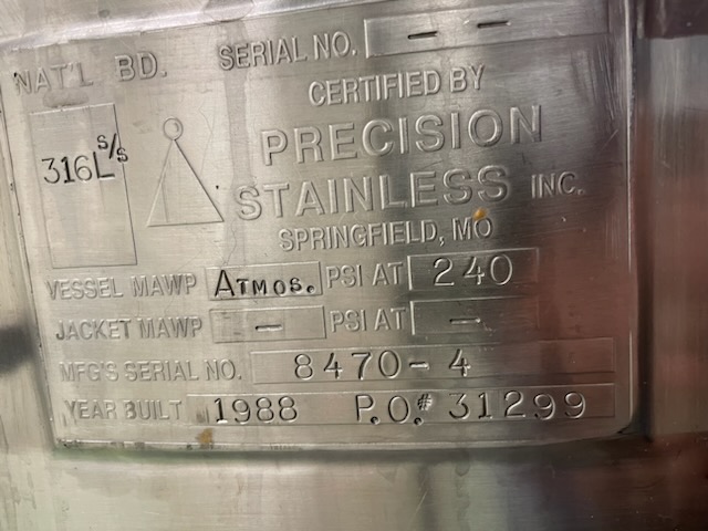 3200 Gallon Stainless Steel Mix Tank 316L image 2