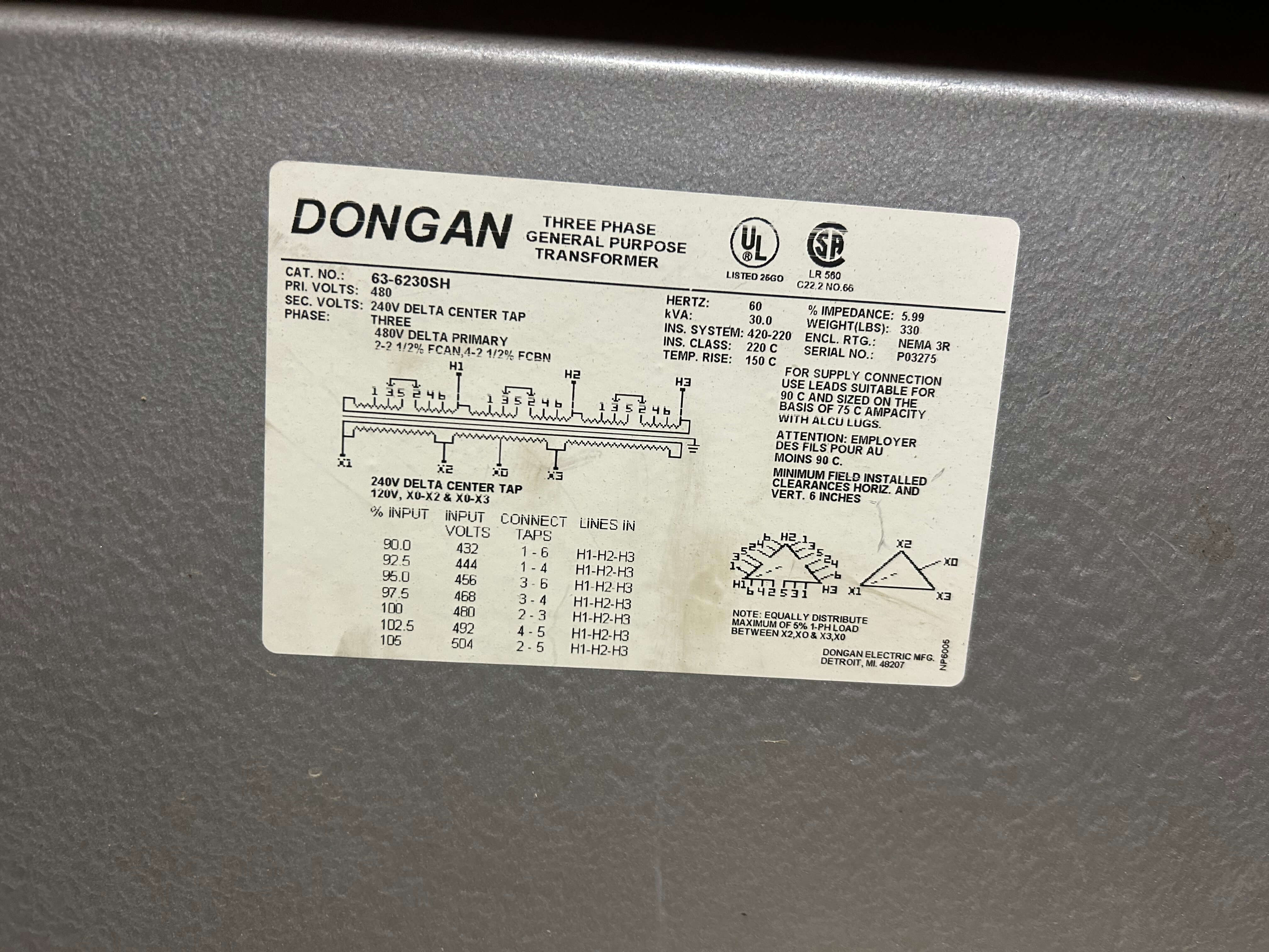 30 KVA Dongan 3 Phase General Purpose Transformer image 3