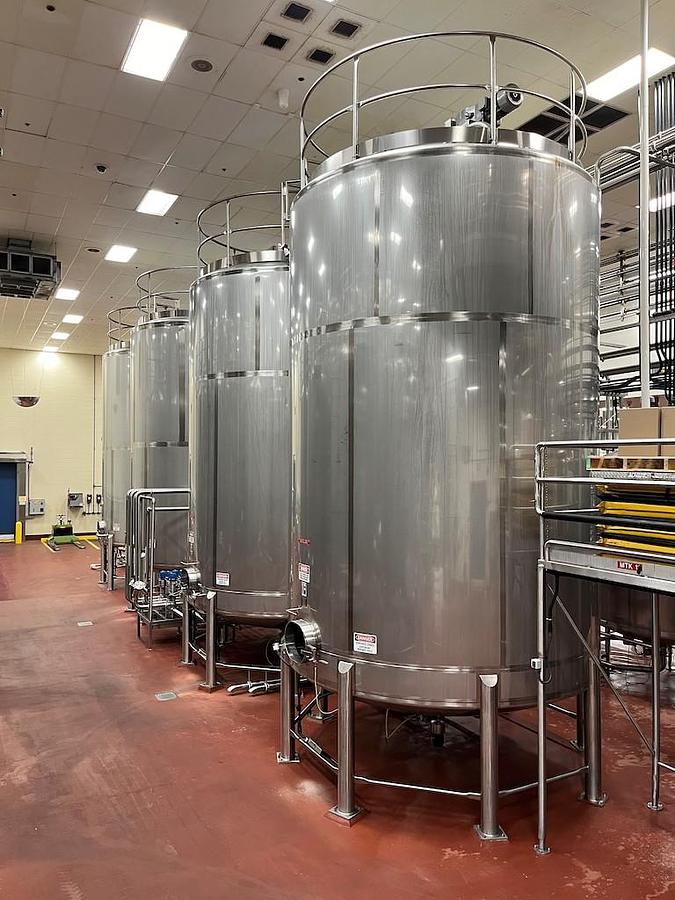 Feldmeier 15,000 Gallon Vertical Mix Tanks, 316L Stainless Steel