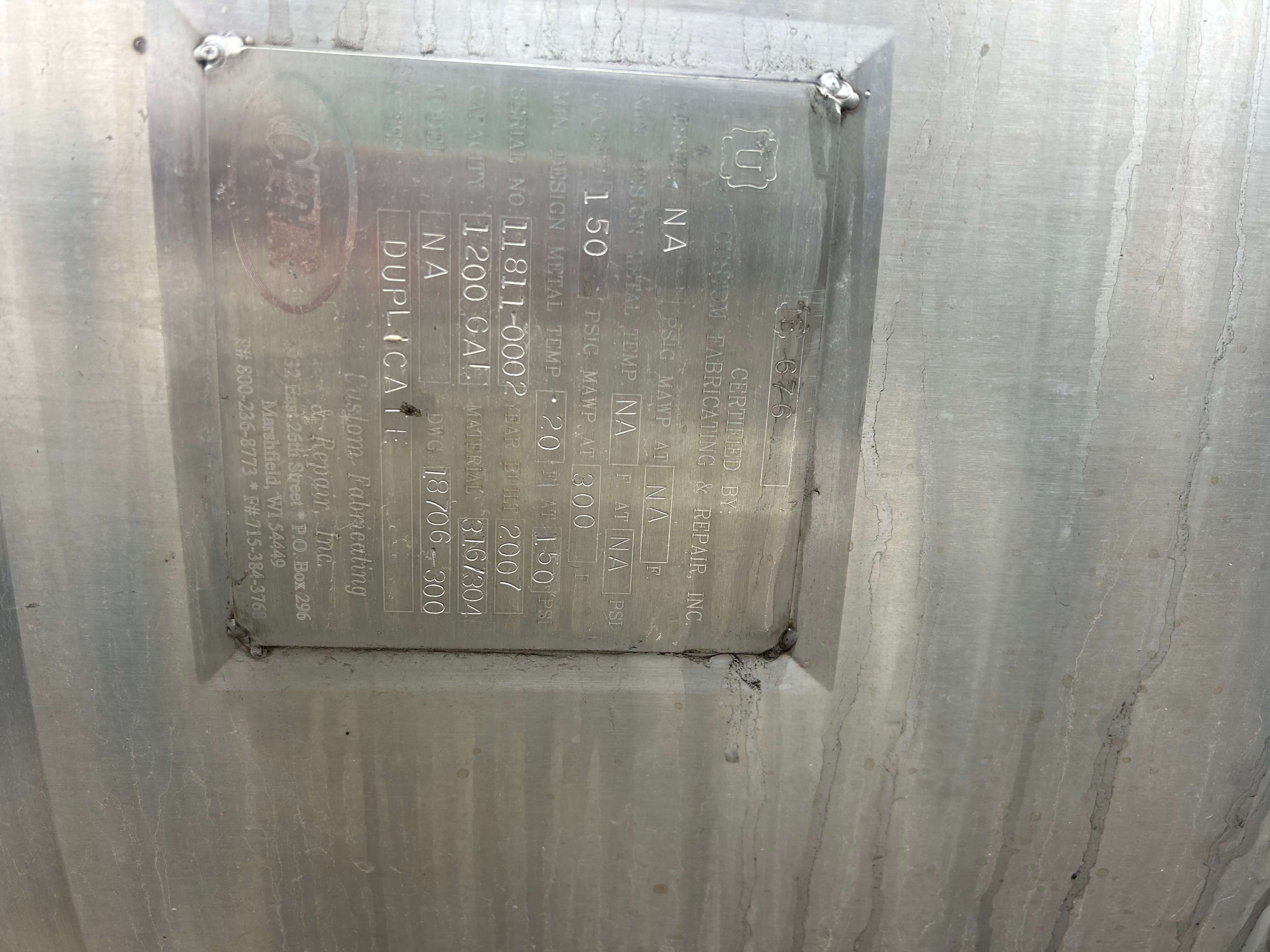 1200 Gallon Stainless Steel Tank image 5