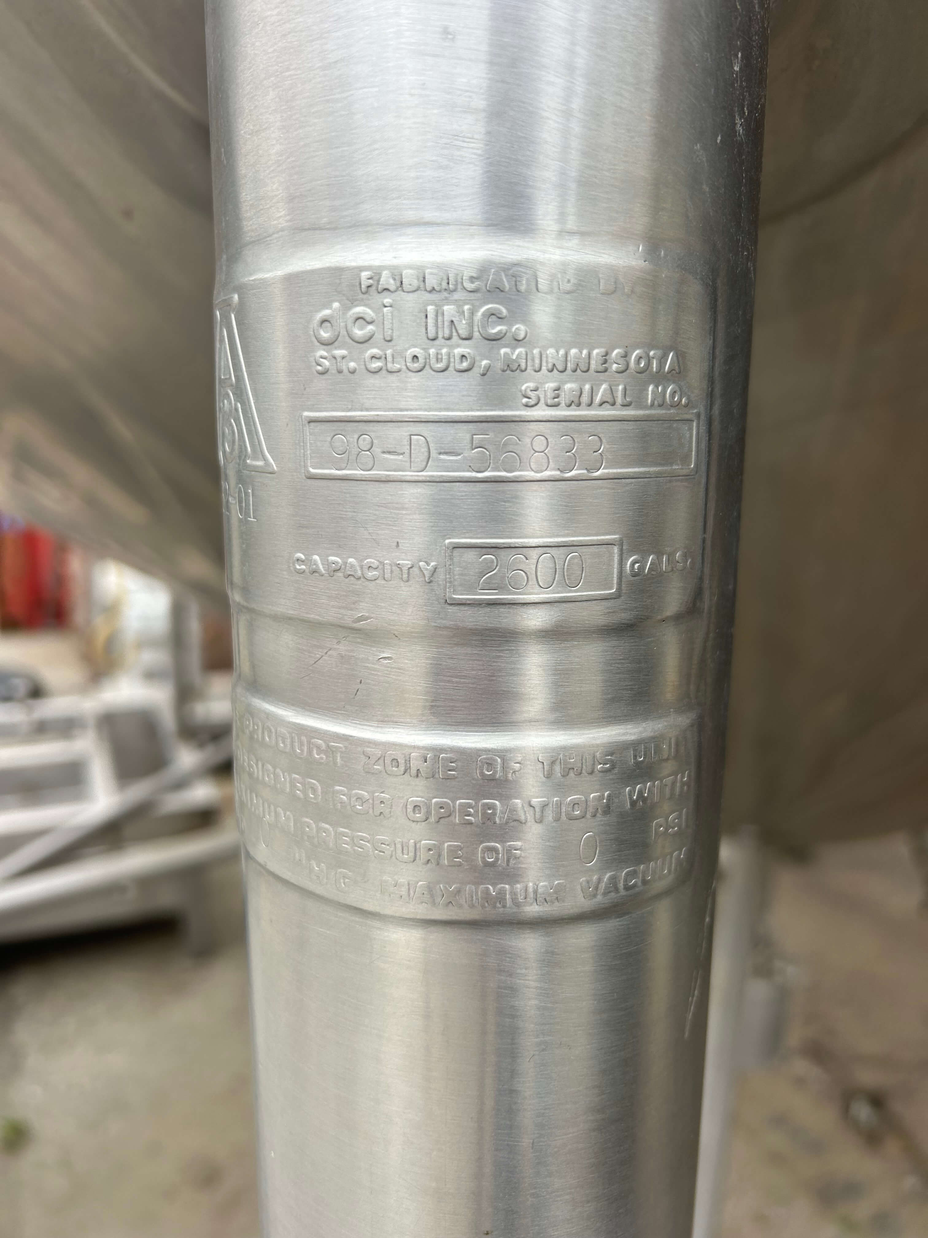 2600 Gallon Stainless Steel Tank image 2