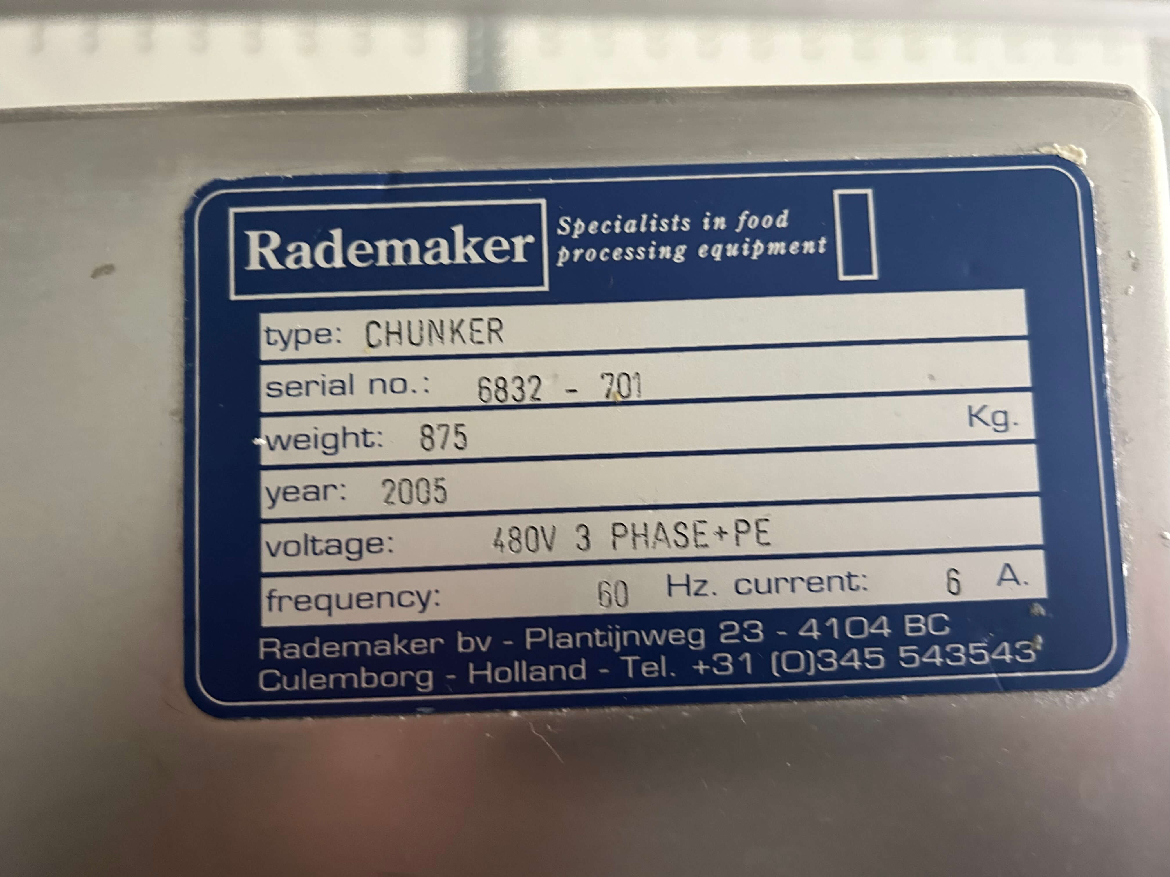 Rademaker Dough Chunker image 2
