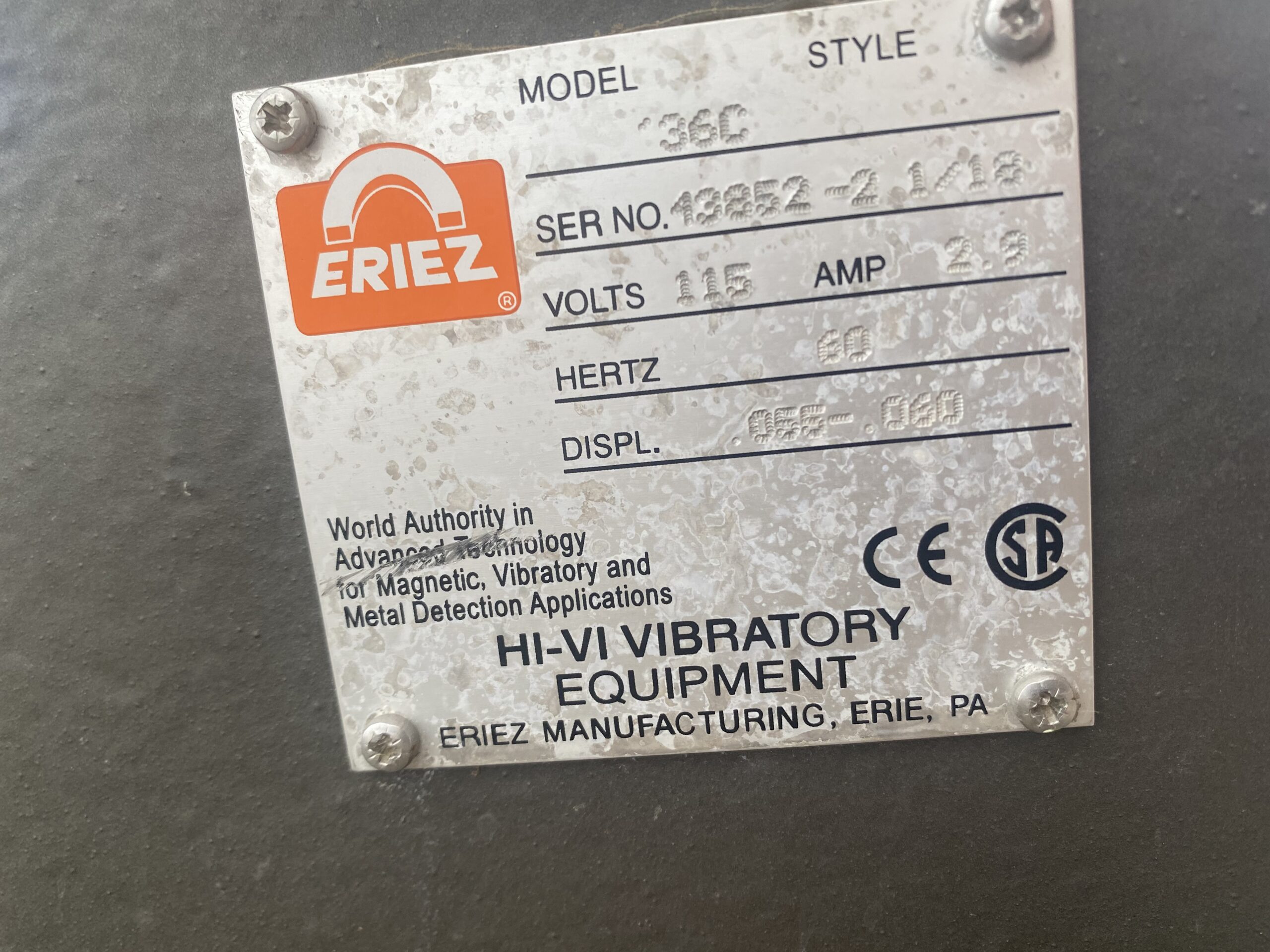 Eriez Vibratory Feeder Model 36C image 2