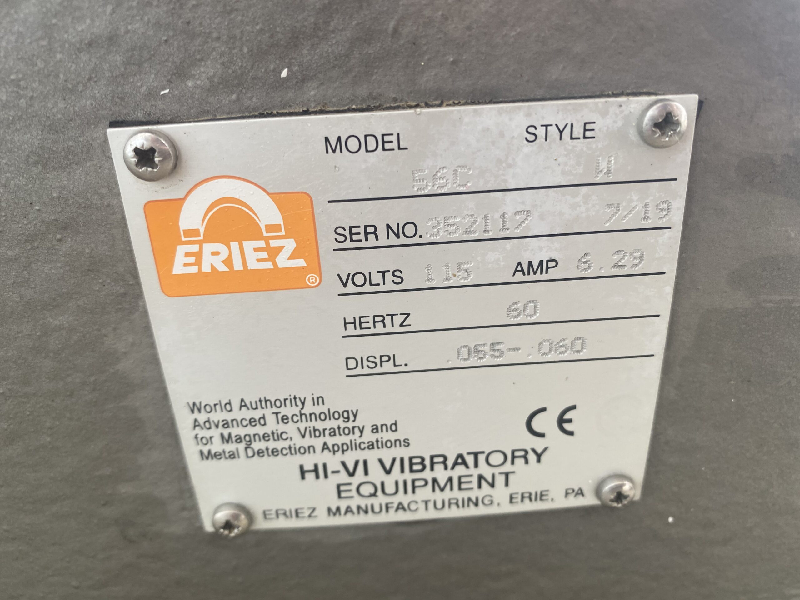 Eriez Vibratory Feeder Model 56C image 2